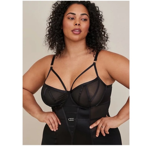 TORRID NWT STRAPPY UNDERWIRE CHEMISE - SATIN BLACK - Picture 2 of 6